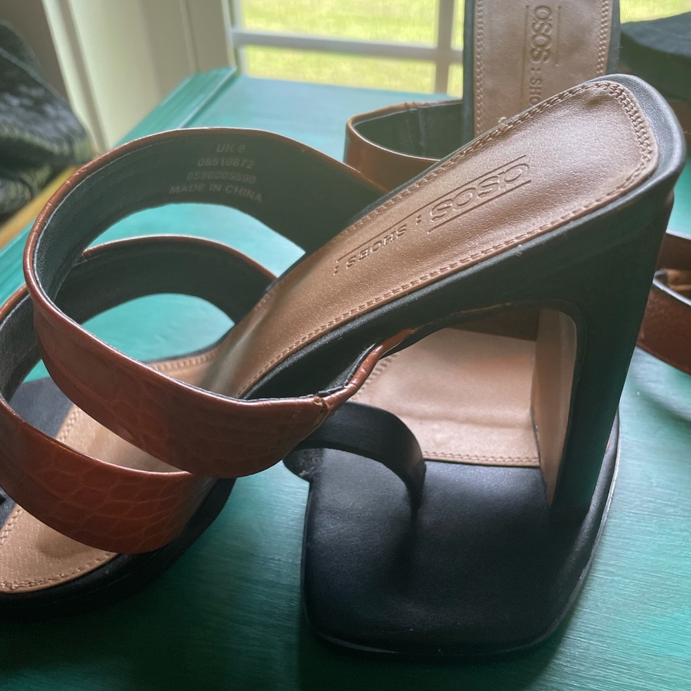 ASOS DESIGN Wide Fit Wild mule heeled sandals